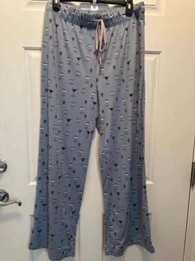 Honeydew Intimates Blue Martini Cocktail Print Pajama Pants Size Large